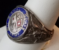 Beautiful Large WWII US Army Signal Corps Ring in Enameled Sterling Silver