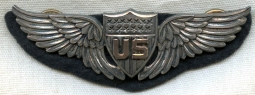 WWI US Air Service Pilot Uniform Grouping & Stunning Sterling, 14K Robbins Wing