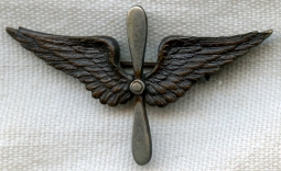 WWI US Air Service (USAS) Officer Collar Insignia with Flat Front and Back