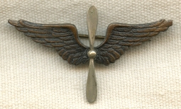 WWI US Air Service Officer Collar Insignia Flat Back Hollowed Blades