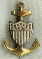 Unusual 1930's USCG Chief Petty Officer (CPO) Hat Badge with Rope Removed