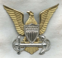 Rare 1920s-Early 1930s USCG Officer Hat Badge by Vanguard-NYC in Sterling: Only One I've Seen!