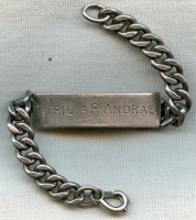 Rare WWII SPARS US Coast Guard Women's Reserve Sterling Silver ID Bracelet