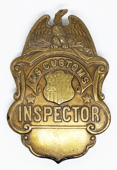 Great Ca 1900 US Customs Inspector Badge by Braxmar