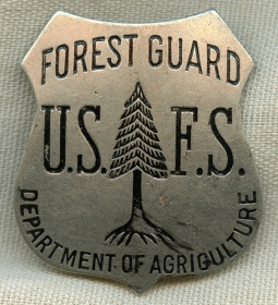 Rare 1910s-20s US Dept of Agriculture Forest Service Forest Guard Badge
