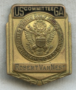 Vintage 1970s-1980s US Golf Association Rules Committee Member Badge of Robert Van Nest