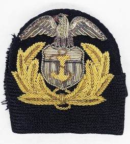 Beautiful Billion World War II United States Maritime Service Officer Hat Badge