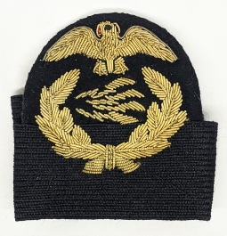 Rare WWII US Maritime Service Radio Officer Bullion Hat Badge