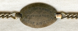 Rare WWII USMC Navigator ID Bracelet Marked "Marine Air Corps"