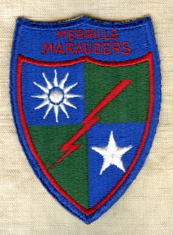 WWII US Made Merrill's Marauders (5307th Composite Unit) Shoulder Patch Small Lettering Variant