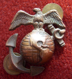Extremely Rare 1930 USMC "China Marine" Left Collar or Overseas Cap Badge EGA in Double Screw-Back
