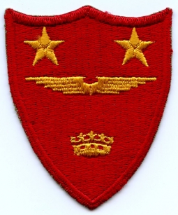 WWII Shoulder Patch for US Marine Corps Fleet Air Wing Headquarters with Yellow-Orange Embroidery