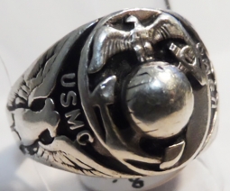 Great 1920's USMC Ring in Sterling by Kinney