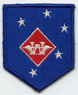 WWII US Marine Ambhibious Corps (MAC) Aviation Engineers Shoulder Patch Thin Border Variation