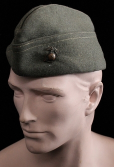 Early pre-WWII USMC "Overseas" Cap with M-37 Enlisted EG&A