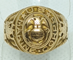 Nice, Salty, WWII USMC 14K Gold (Tested) Ring Sz 12.25