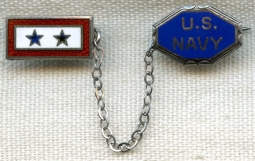 Sterling WWII US Navy Two Sons in Service Chained Mother's Pin