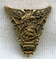 Beautiful 1955 US Naval Academy (Annapolis) Class USNA Pin in 14K by Balfour with Initials L