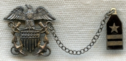 WWII USN Captain Sweetheart Pin in Unmarked Sterling