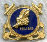 Beautiful WWII USN Construction Battalion (CB) "Seabees" Badge in Gilt Sterling