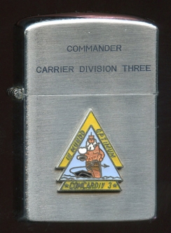 Ca. 1960 USN Carrier Division 3 Commander Lighter by Vulcan with 2-Star Admiral Flag