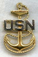 Mint Circa 1941-1942 USN CPO (Chief Petty Officer) Hat Badge by Amcraft