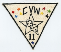 Nice Early 1970's Vietnam War Period USN CVW-11 Large Jacket Patch. Japanese Made