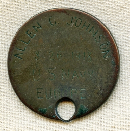 WWI USN Dog Tag Made from Portuguese Coin