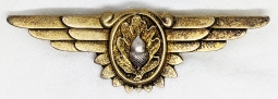 Rare, Early WWII USN Flight Surgeon Wing by ROBBINS in Gilt Sterling Silver.