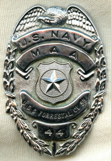 Late 1970's USN Master at Arms Badge for the USS Forrestal CV-59