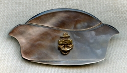 Great WWII USN Sweetheart Pin in Mother-of-Pearl Shaped Like Donald Duck Cap