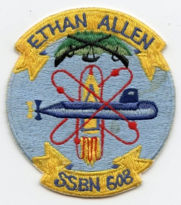 1950s-Early 1960s Asian-Made USS Ethan Allen SSBN-608 Patch