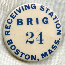 Rare WWII USN Receiving Station Boston Brig (Prison) Worker Badge