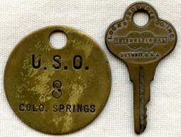 WWII U.S.O. Club Colorado Springs Key and Fob