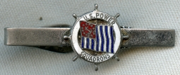 Nice WWII Era US Power Squadrons Uniform Tie Bar in Enameled Sterling Silver