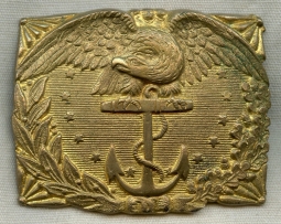 1880's - 1890's US Revenue Cutter Service Officer Belt Buckle with Period Conversion to Pin-Back