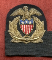 Rare 1920s US Shipping Board (USSB) Officer Bullion Hat Badge