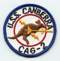 Circa 1967 USN USS Canberra CAG-2 Small Jacket or Baseball Cap Patch Okinawan-Made