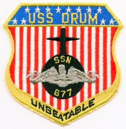 1970s Submarine Patch for USS Drum (SSN-677)