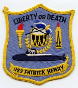 Late 1970s Submarine Patch for USS Patrick Henry (SSBN-599)