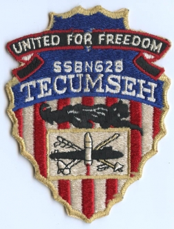 Variant 1980s Submarine Patch for USS Tecumseh SSBN-628