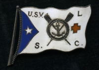 Rare & Absolutely Beautiful 1900 US Volunteer Life Saving Corps (USVLSC) Flag Badge
