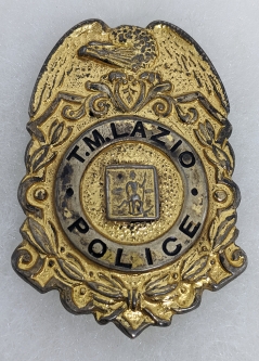 Very Cool WWII era West Point, VA Sterling Silver Presentation Police Badge Given to USNR BM1 T.M.L.
