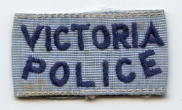 Circa 1980s Victoria, British Columbia (Canada) Police Shoulder Strap Tab in Blue