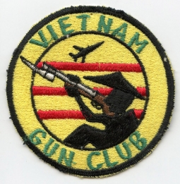 Scarce Mid-Late 1960s USN & US Army "Vietnam Gun Club" Novelty Jacket Patch Japanese-Made