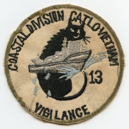 Late 60's US Navy Swift Boats Coastal Division 13 Pocket Patch Machine Embroidered in Vietnam