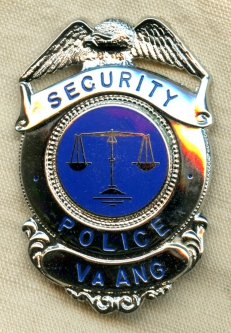 Scarce 1980's-90's USAF-Virginia Air National Guard Security Police Officer Badge