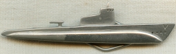 Beautiful, Large, WWII USN Submarine Tie Bar from PNSY with Seldom Seen 'V' for Victory