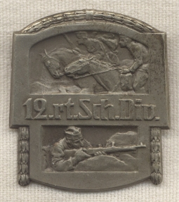 Very Rare WWI Austrian 12th Cavalry Division Badge