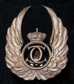 Very Rare Mid-1930s Romanian Air Force Observer Badge in Original Case